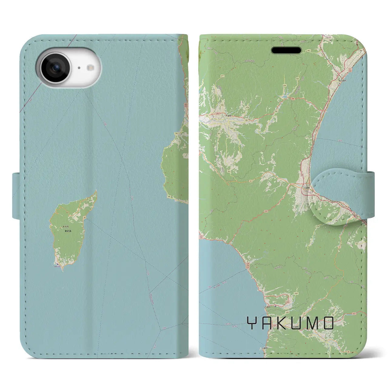 【八雲(北海道)】地図柄iPhoneケース(手帳タイプ)