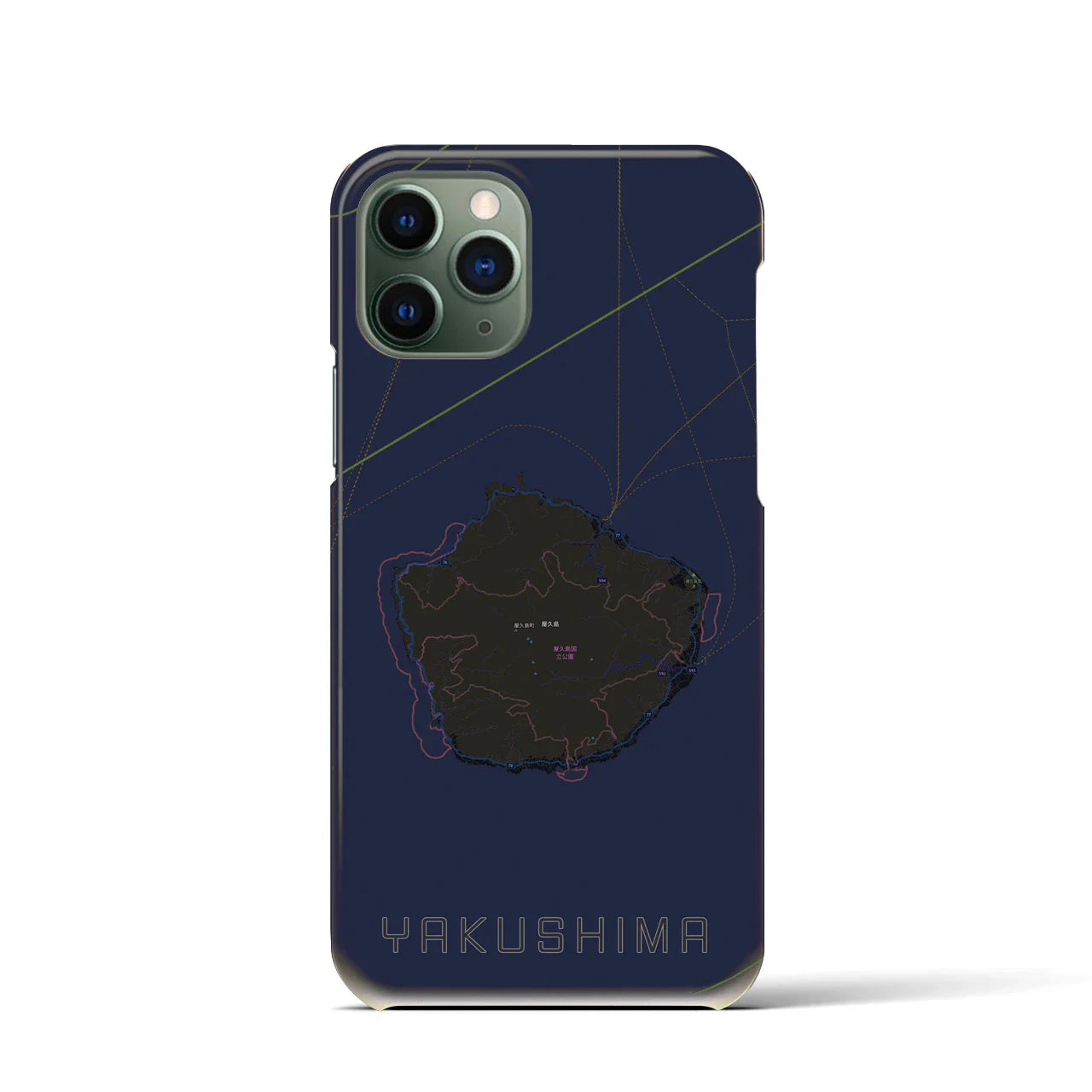 【屋久島(鹿児島県)】地図柄iPhoneケース(バックカバータイプ)