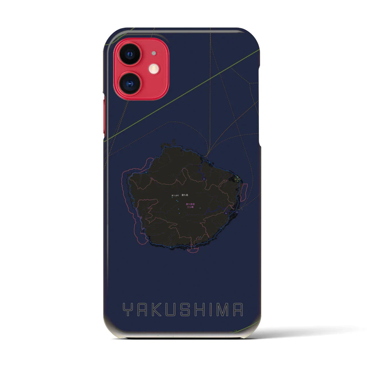 【屋久島(鹿児島県)】地図柄iPhoneケース(バックカバータイプ)