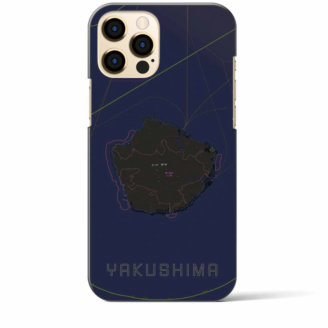 【屋久島(鹿児島県)】地図柄iPhoneケース(バックカバータイプ)