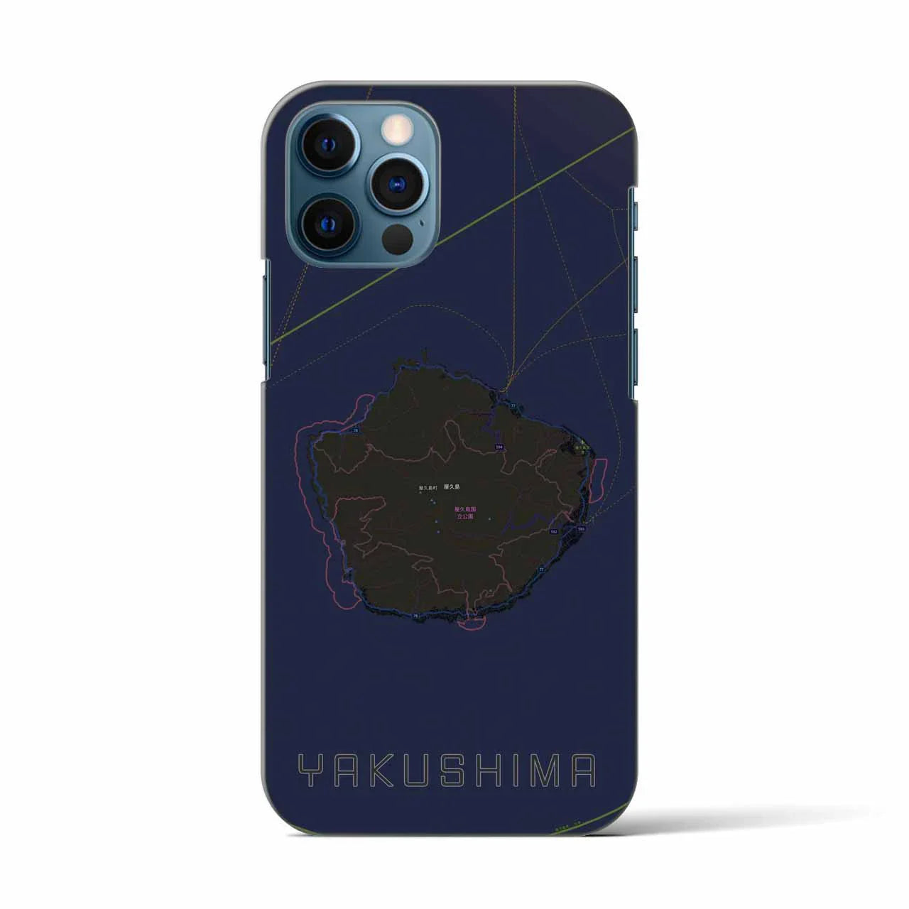 【屋久島(鹿児島県)】地図柄iPhoneケース(バックカバータイプ)