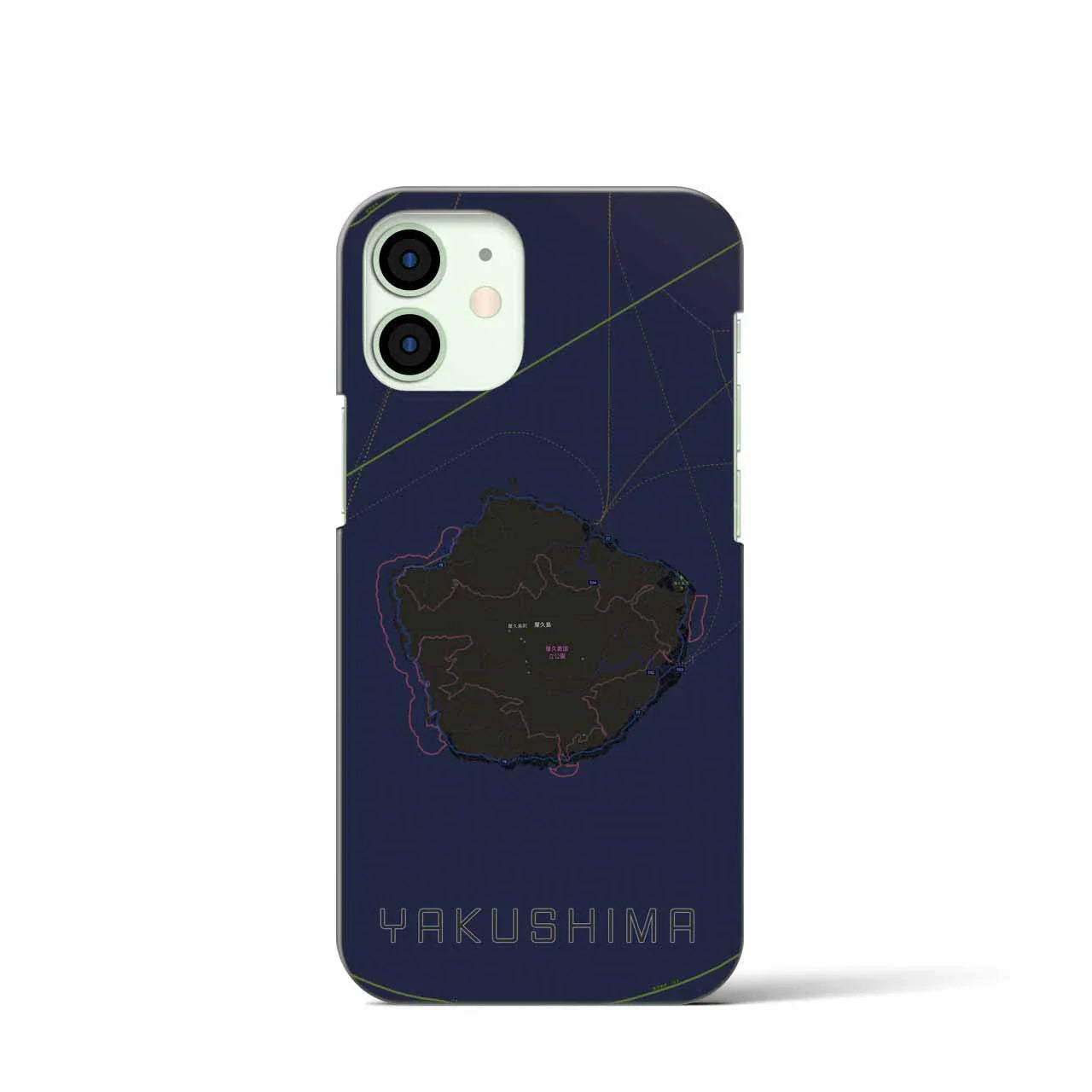 【屋久島(鹿児島県)】地図柄iPhoneケース(バックカバータイプ)