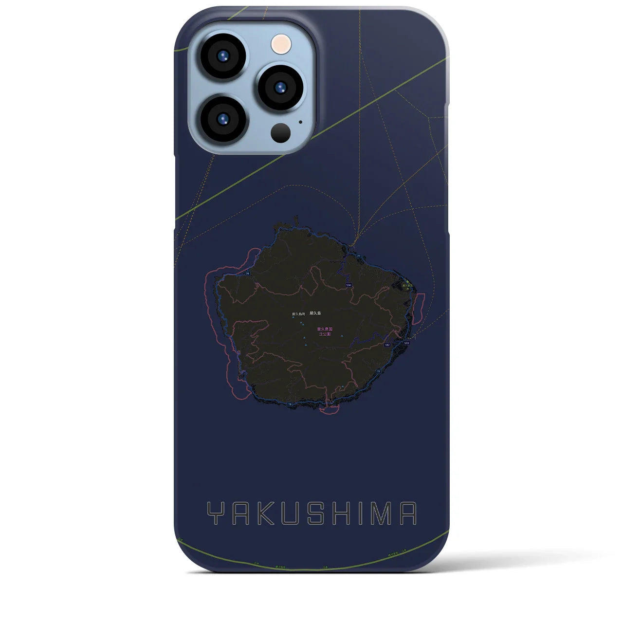 【屋久島(鹿児島県)】地図柄iPhoneケース(バックカバータイプ)