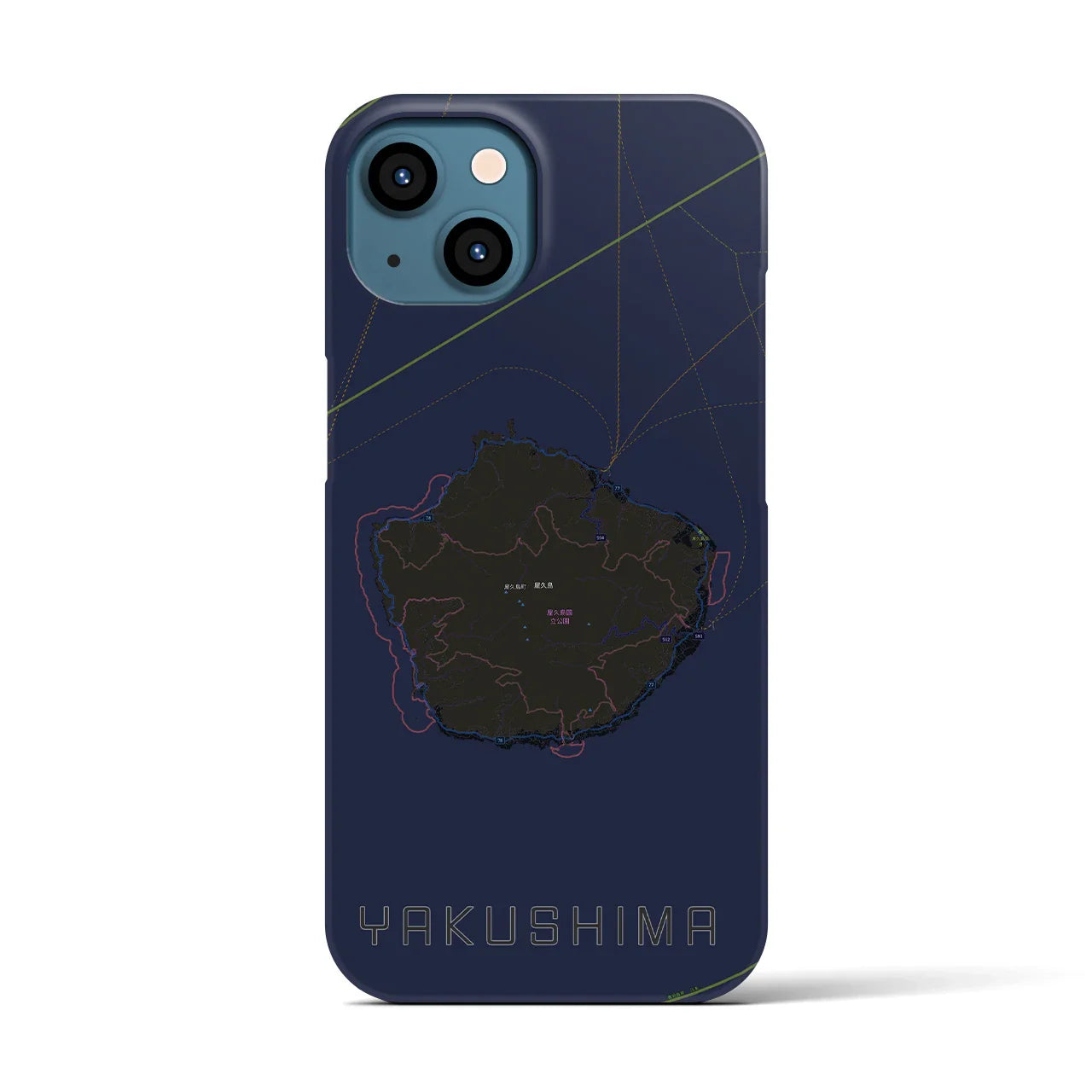 【屋久島(鹿児島県)】地図柄iPhoneケース(バックカバータイプ)
