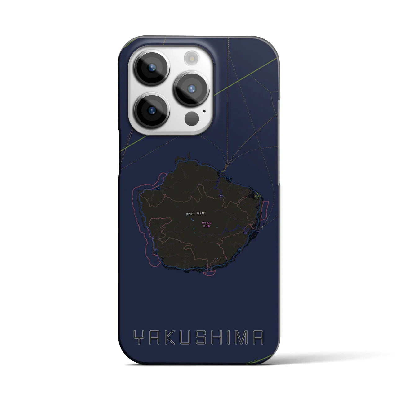 【屋久島(鹿児島県)】地図柄iPhoneケース(バックカバータイプ)
