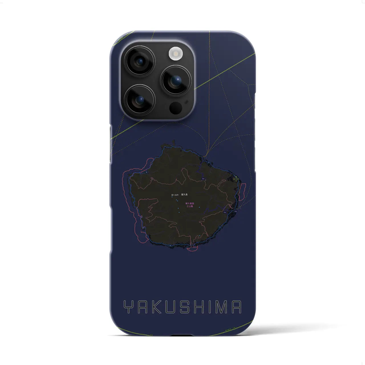 【屋久島(鹿児島県)】地図柄iPhoneケース(バックカバータイプ)
