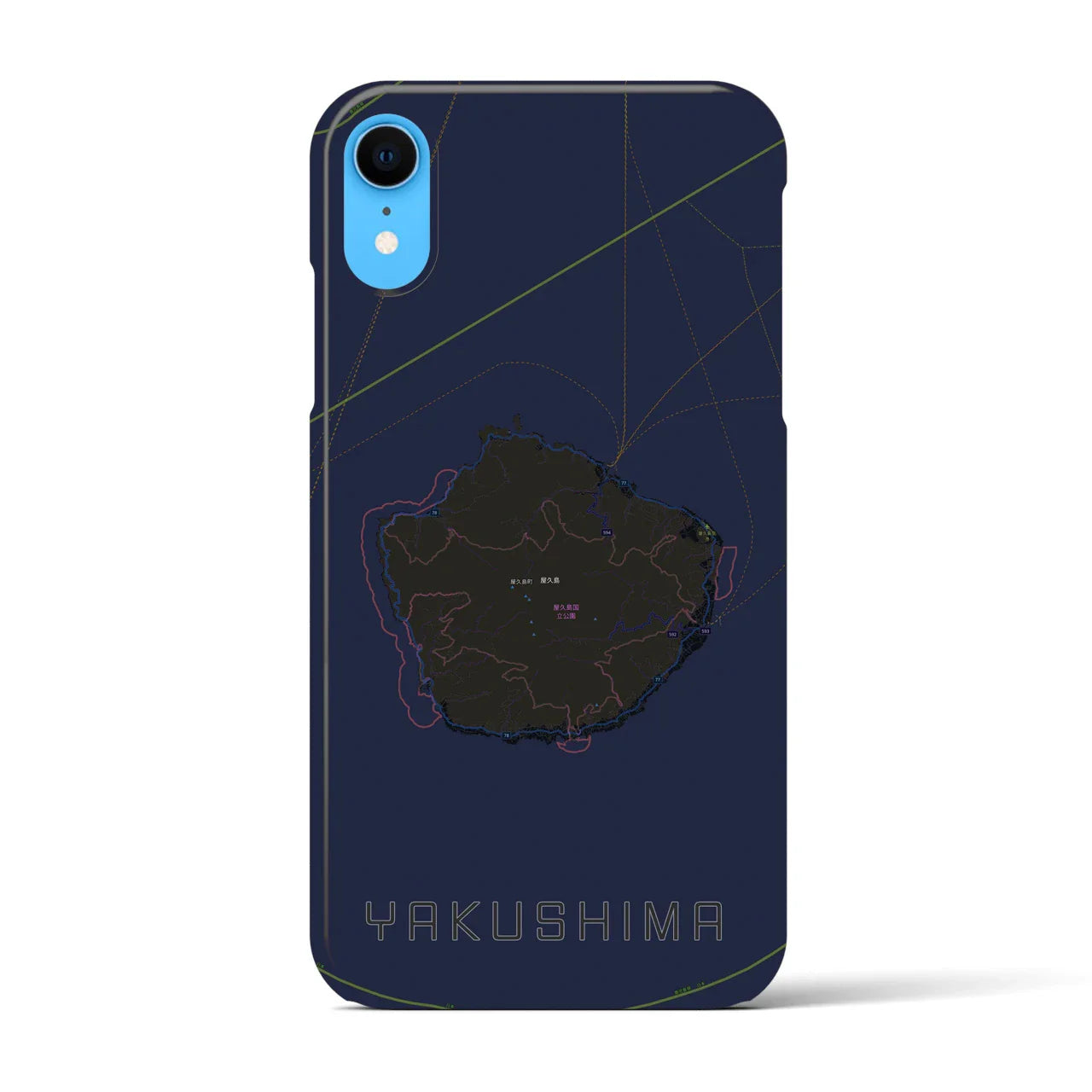 【屋久島(鹿児島県)】地図柄iPhoneケース(バックカバータイプ)