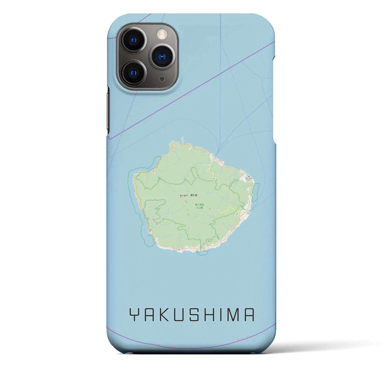 【屋久島(鹿児島県)】地図柄iPhoneケース(バックカバータイプ)