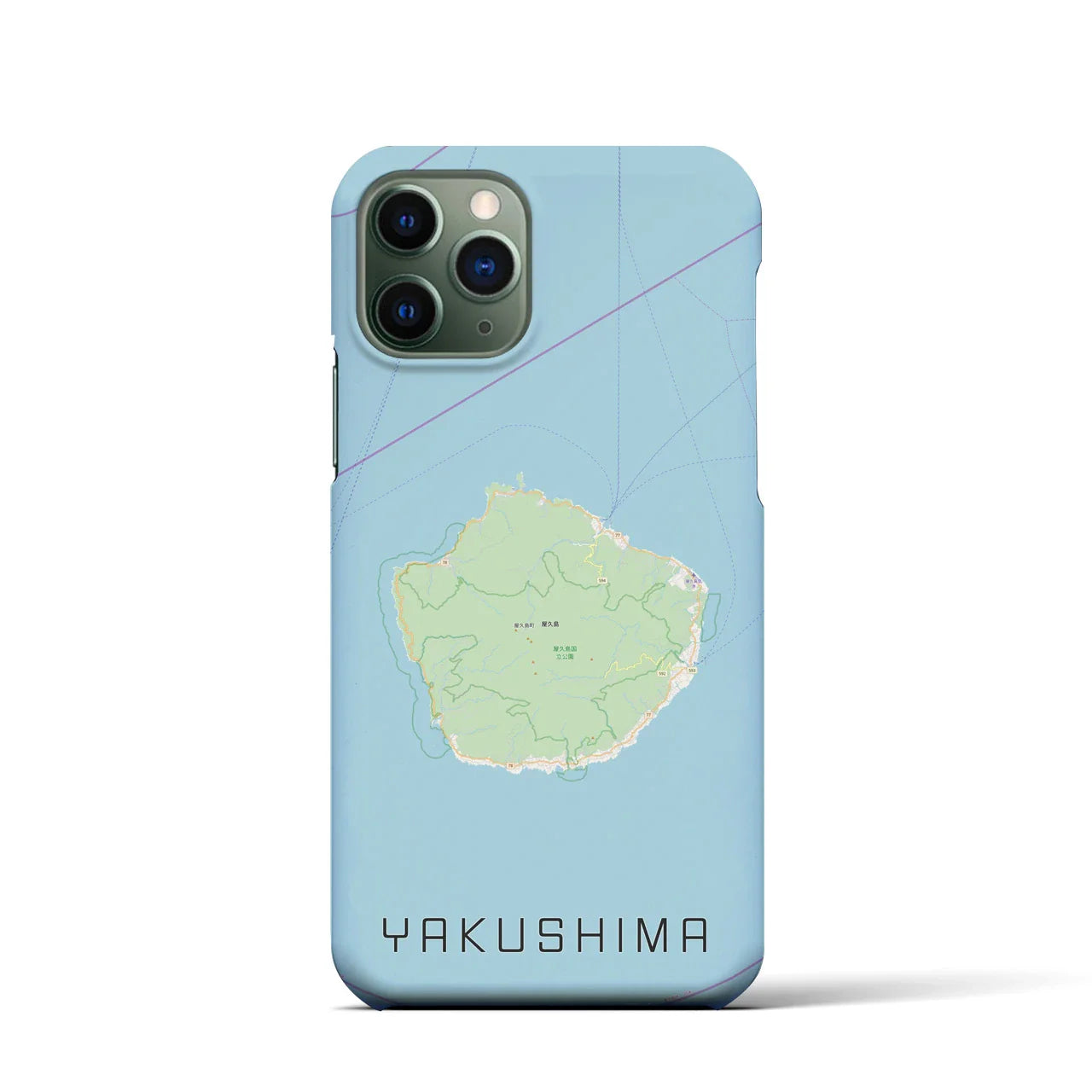 【屋久島(鹿児島県)】地図柄iPhoneケース(バックカバータイプ)