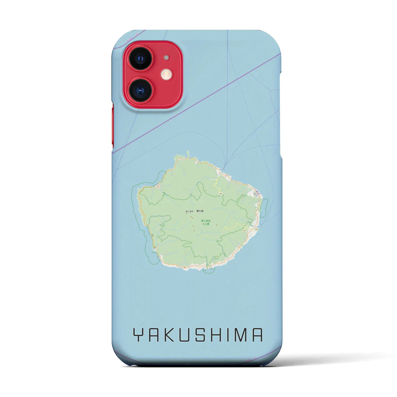 【屋久島(鹿児島県)】地図柄iPhoneケース(バックカバータイプ)