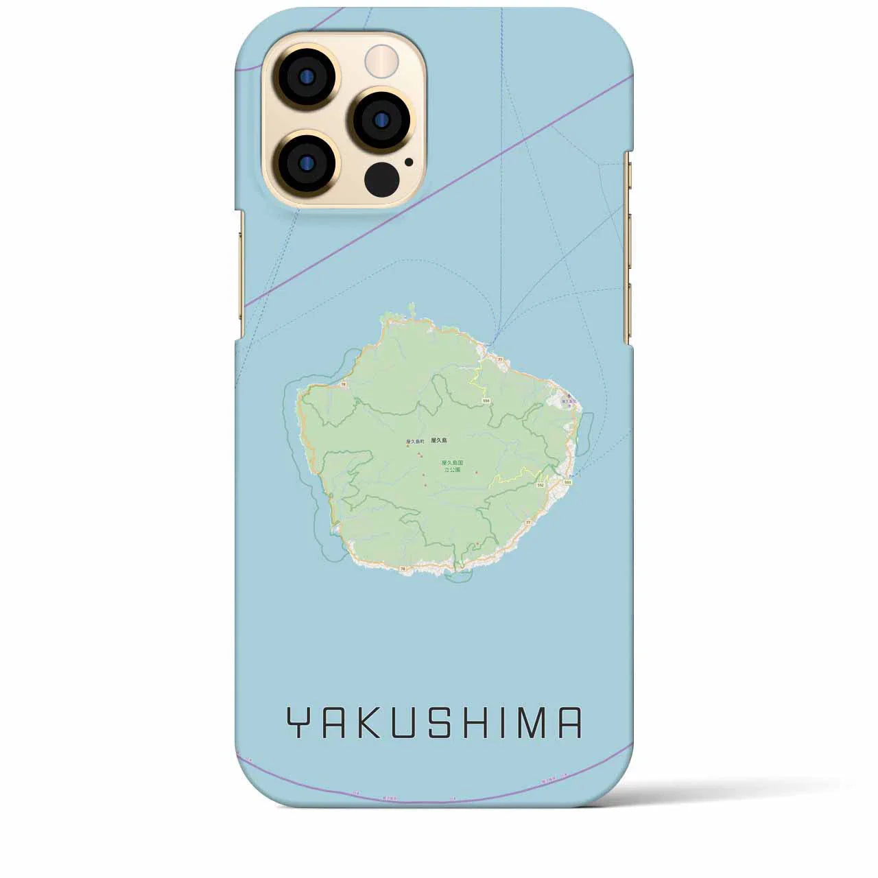 【屋久島(鹿児島県)】地図柄iPhoneケース(バックカバータイプ)
