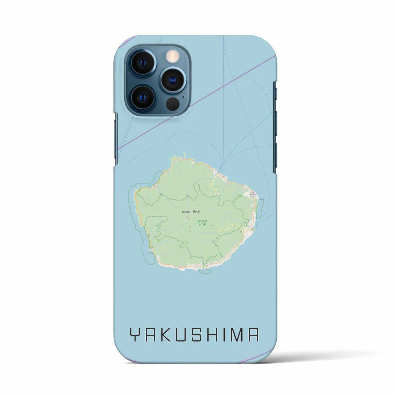 【屋久島(鹿児島県)】地図柄iPhoneケース(バックカバータイプ)