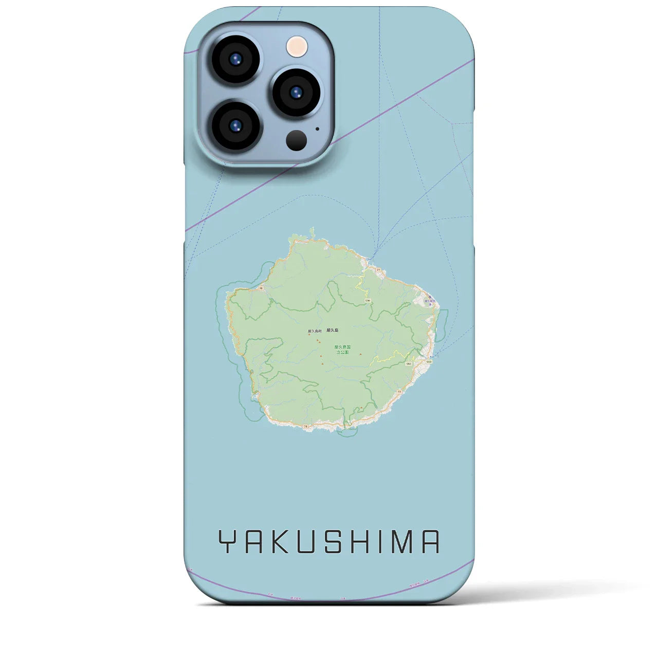 【屋久島(鹿児島県)】地図柄iPhoneケース(バックカバータイプ)