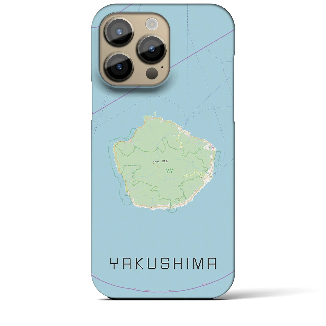 【屋久島(鹿児島県)】地図柄iPhoneケース(バックカバータイプ)