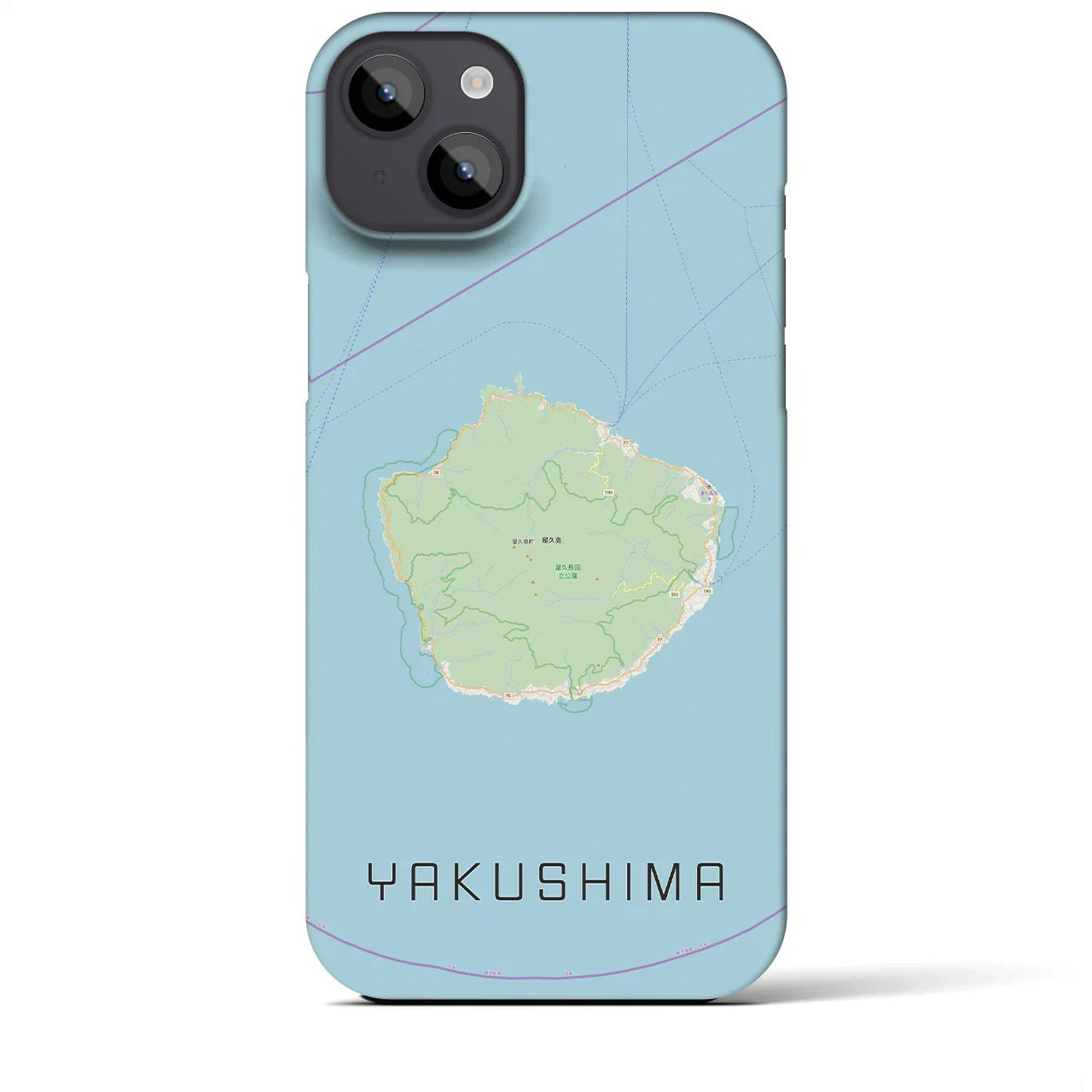【屋久島(鹿児島県)】地図柄iPhoneケース(バックカバータイプ)