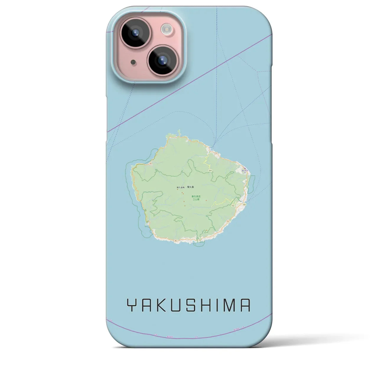 【屋久島(鹿児島県)】地図柄iPhoneケース(バックカバータイプ)