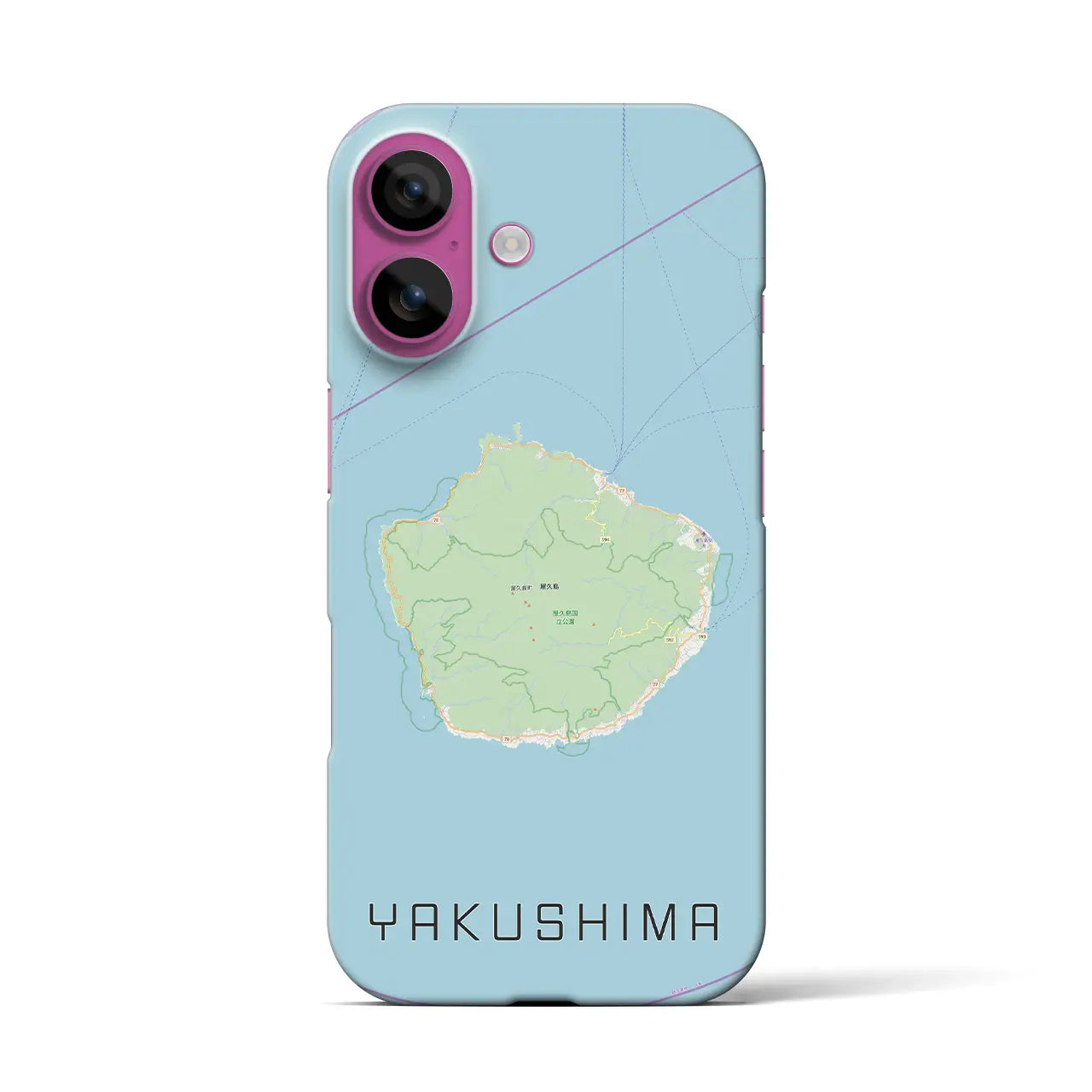 【屋久島(鹿児島県)】地図柄iPhoneケース(バックカバータイプ)