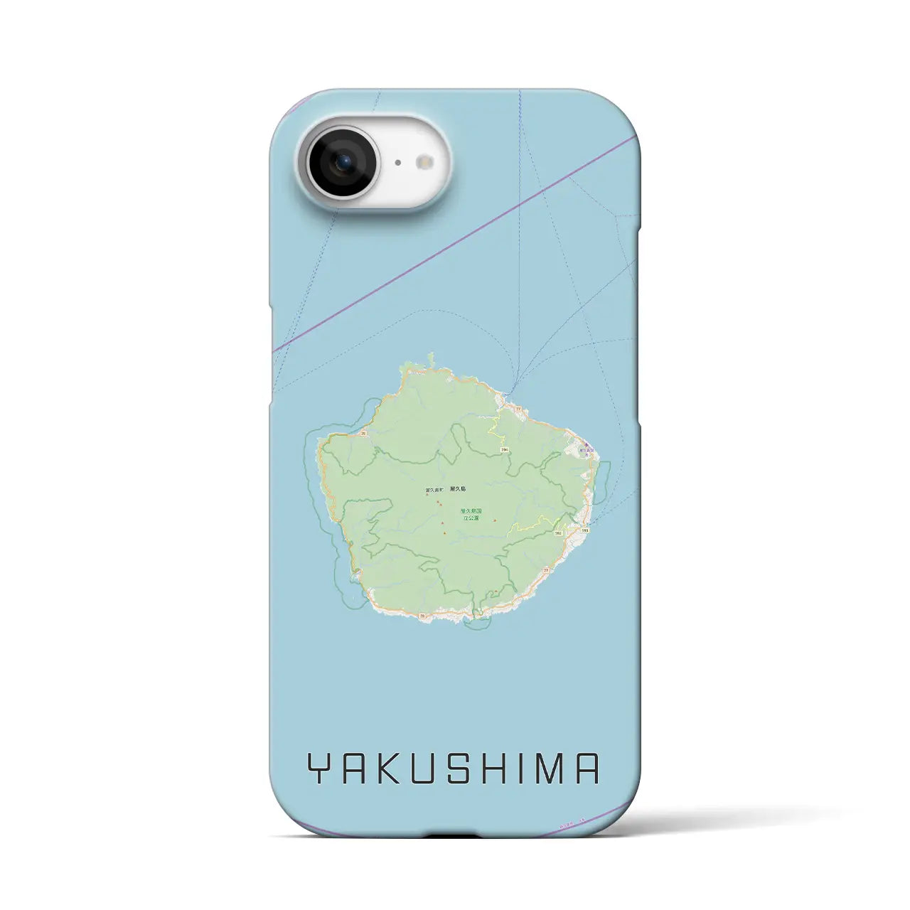 【屋久島(鹿児島県)】地図柄iPhoneケース(バックカバータイプ)