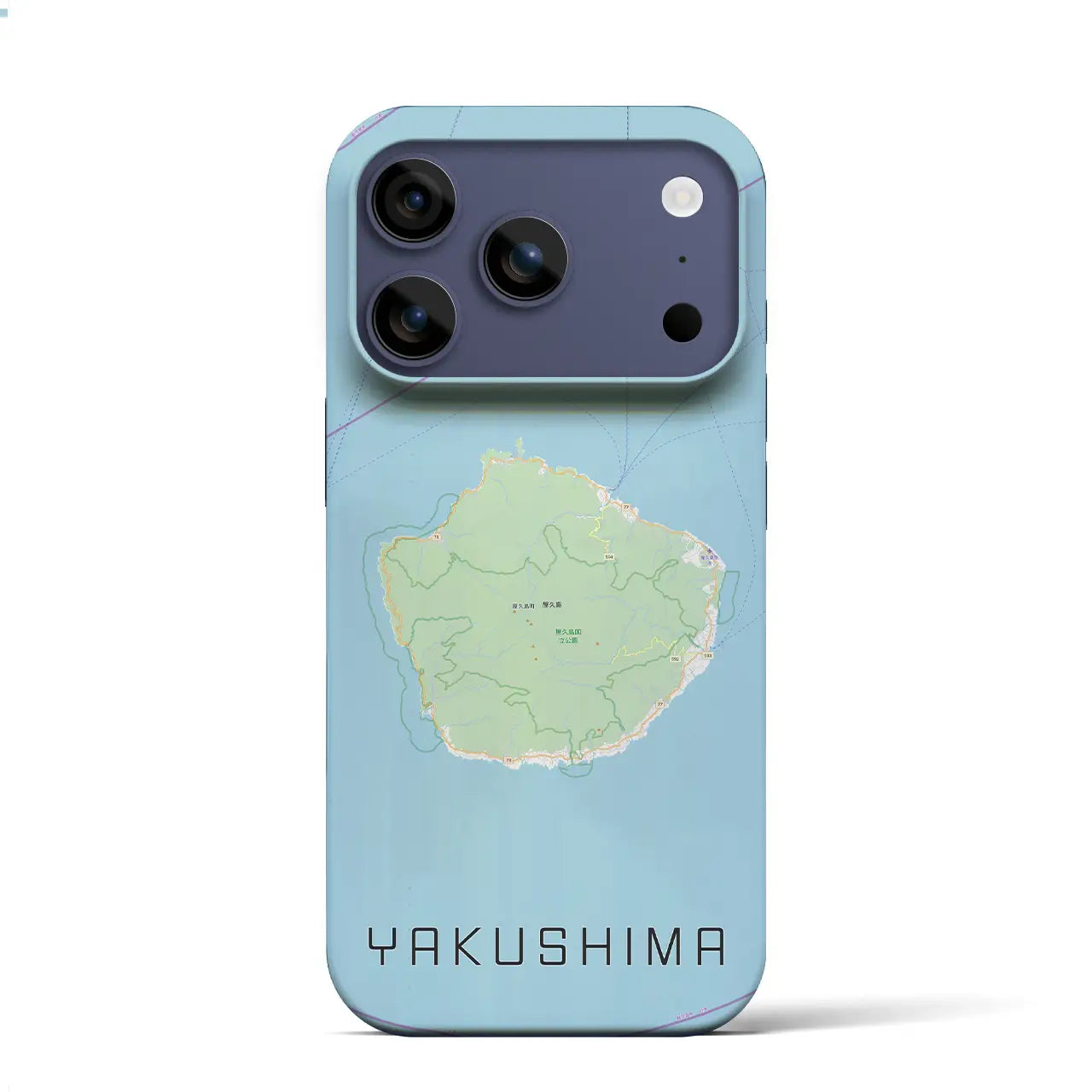 【屋久島(鹿児島県)】地図柄iPhoneケース(バックカバータイプ)
