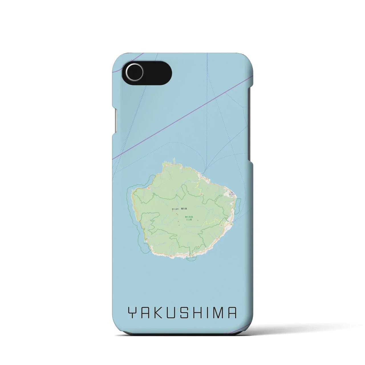 【屋久島(鹿児島県)】地図柄iPhoneケース(バックカバータイプ)