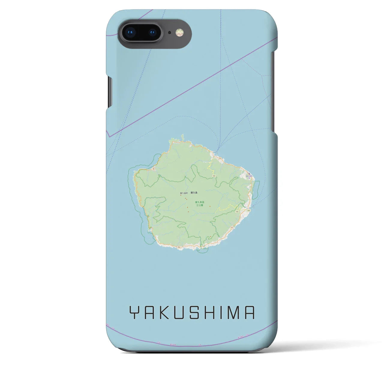 【屋久島(鹿児島県)】地図柄iPhoneケース(バックカバータイプ)