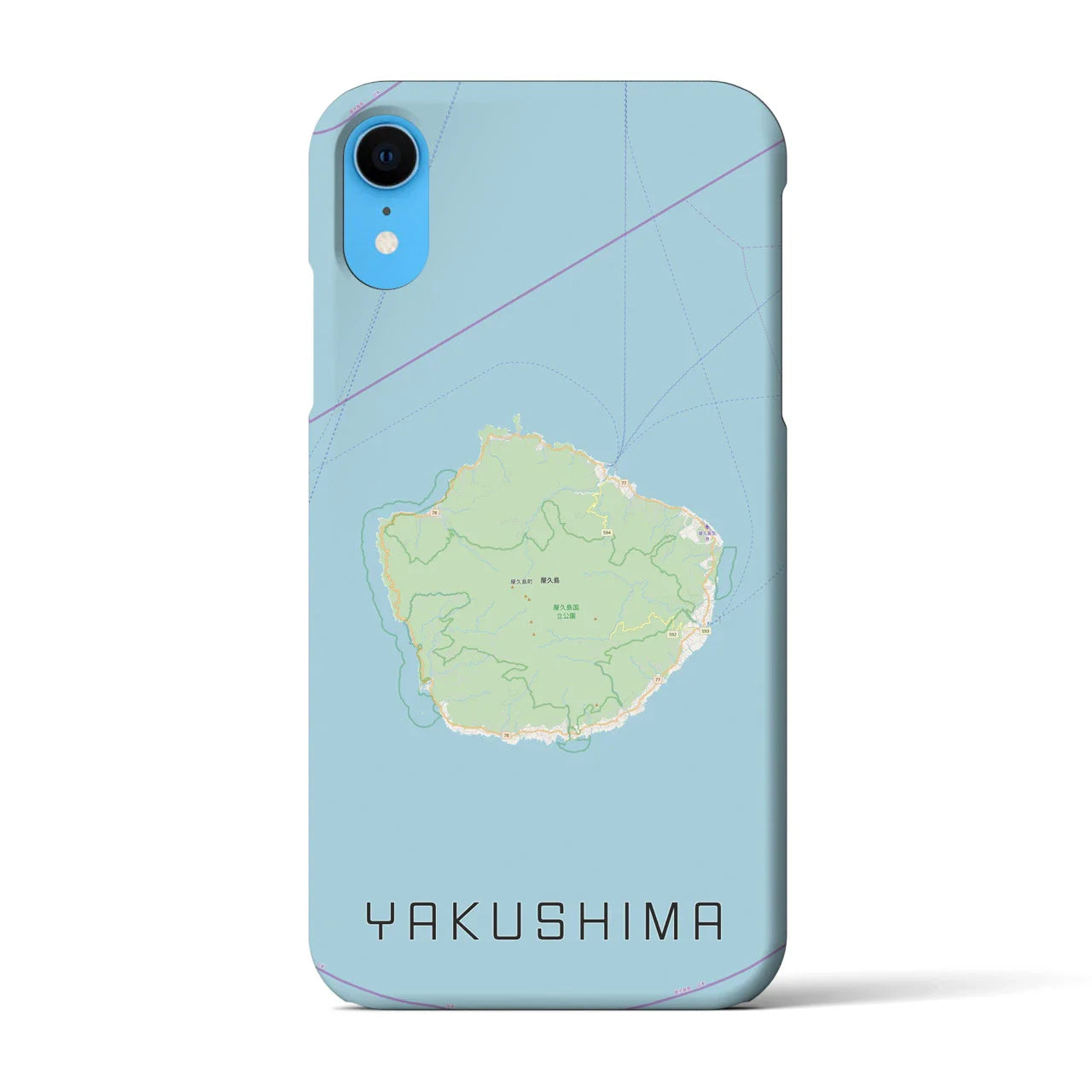 【屋久島(鹿児島県)】地図柄iPhoneケース(バックカバータイプ)