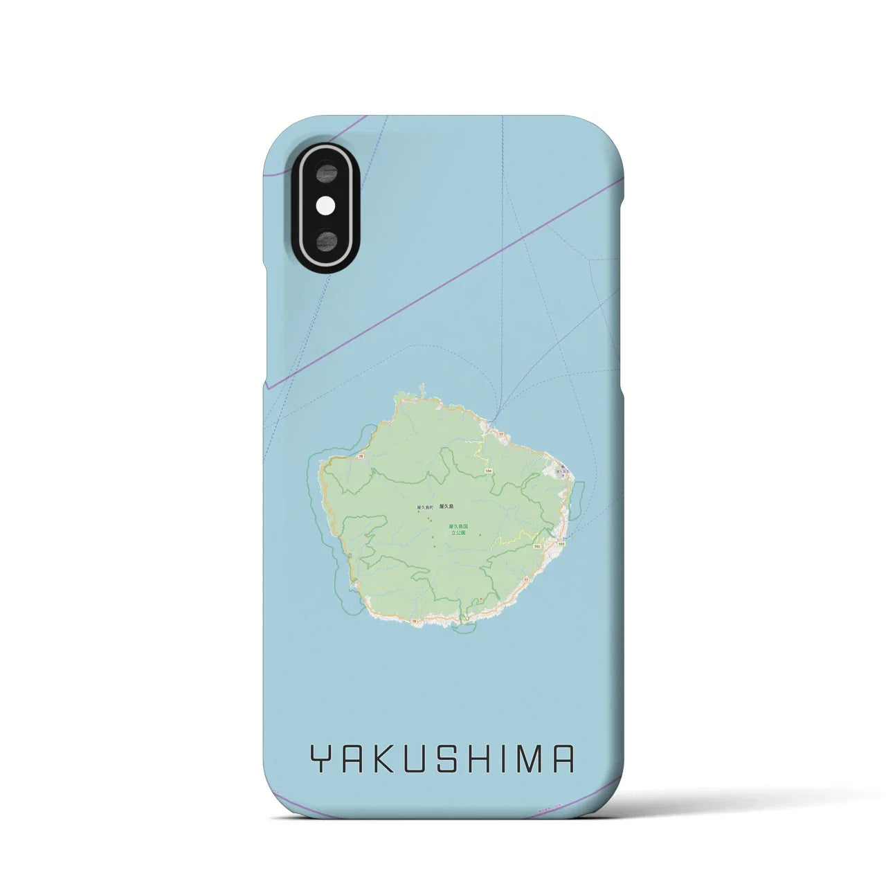【屋久島(鹿児島県)】地図柄iPhoneケース(バックカバータイプ)