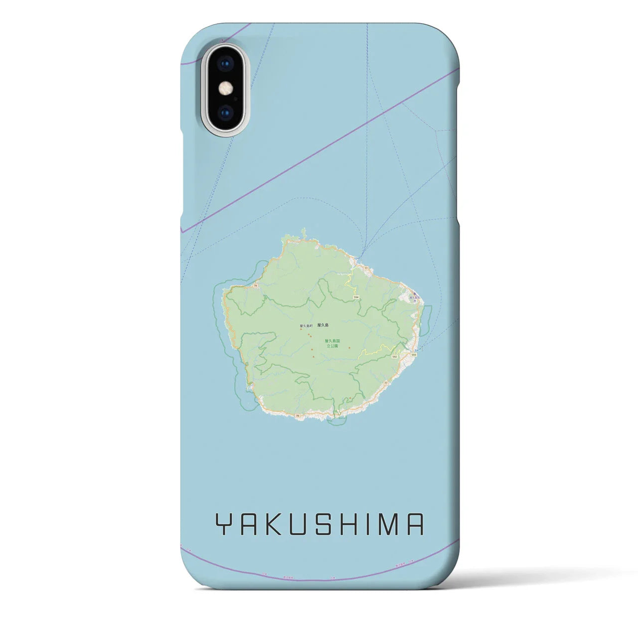 【屋久島(鹿児島県)】地図柄iPhoneケース(バックカバータイプ)