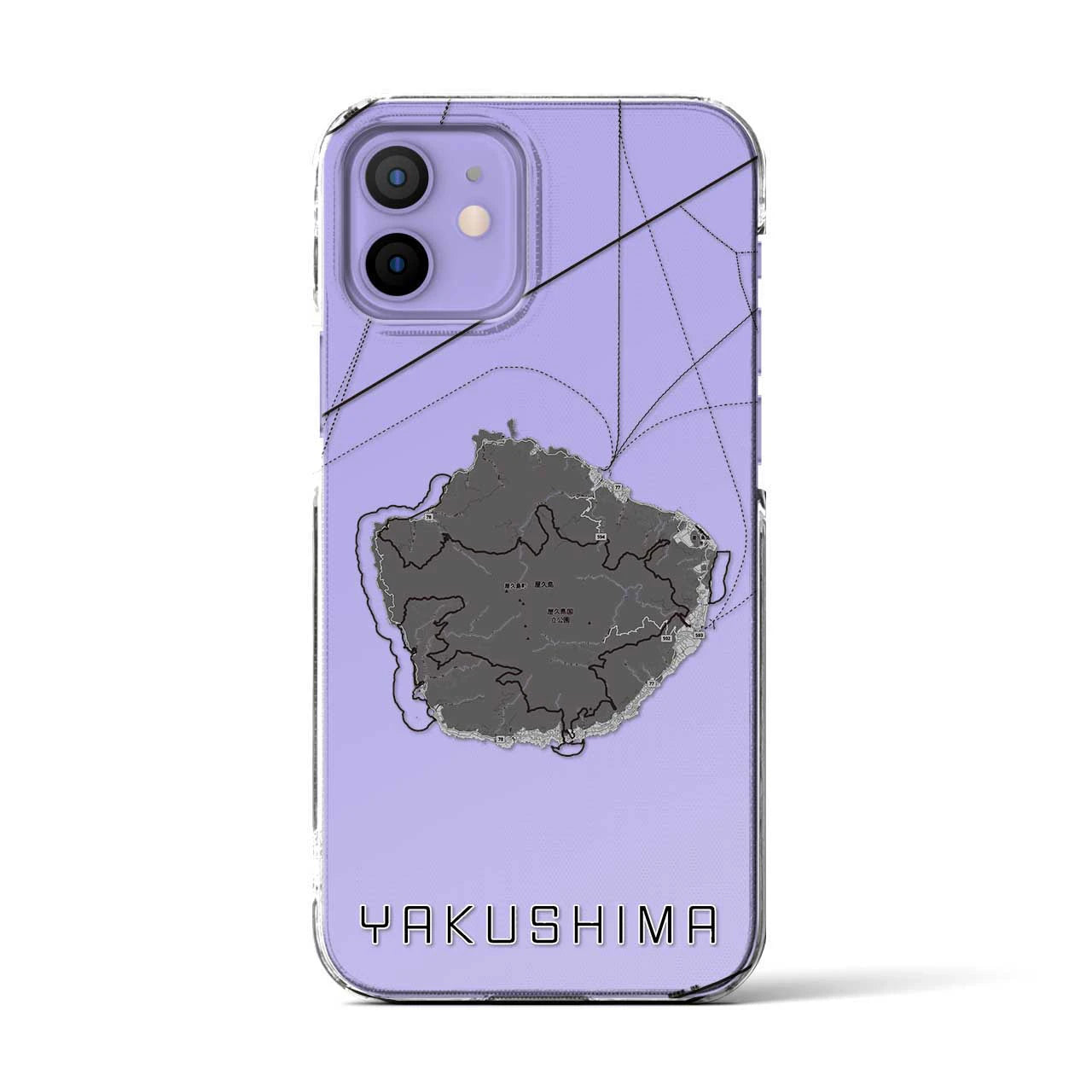 【屋久島(鹿児島県)】地図柄iPhoneケース(クリアタイプ)