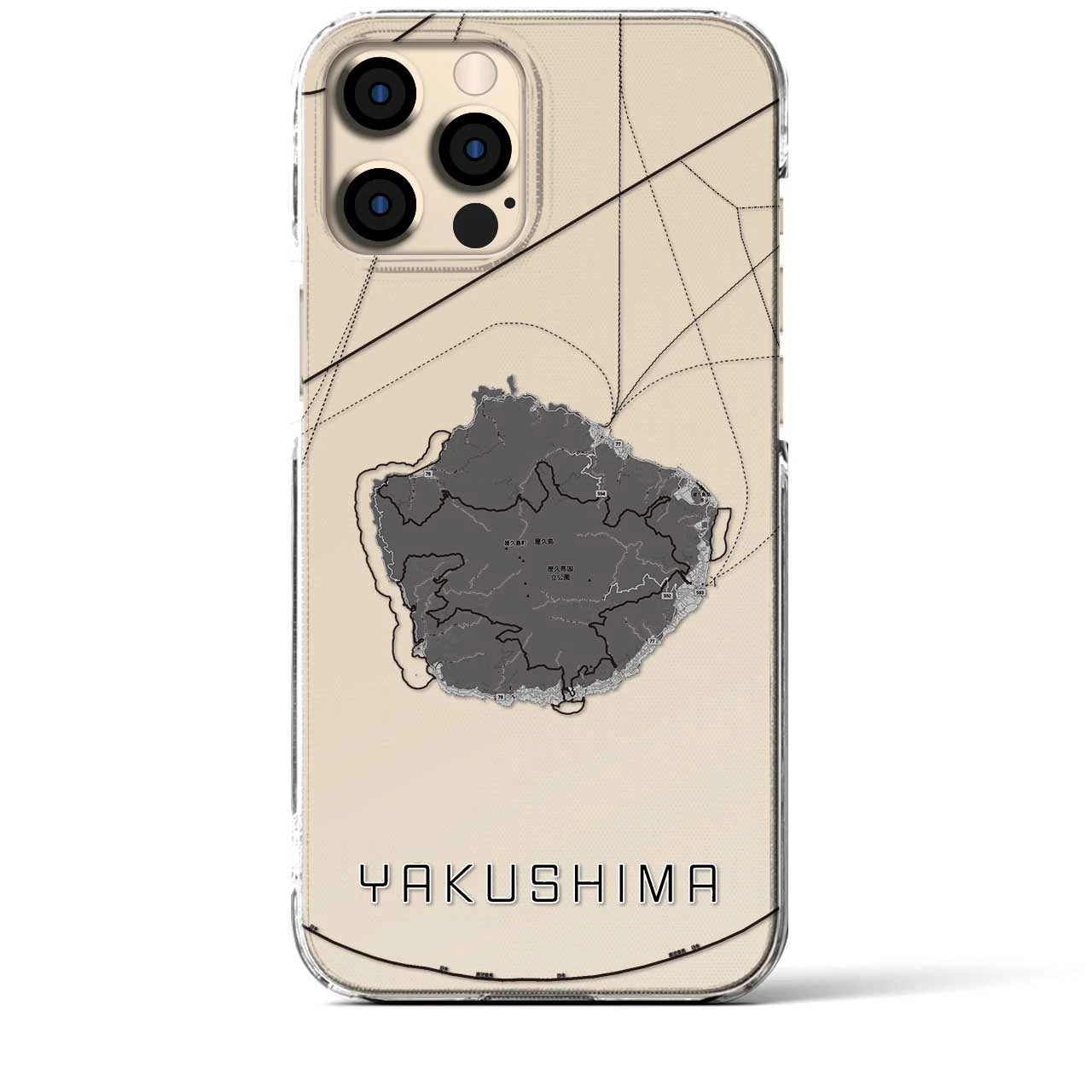 【屋久島(鹿児島県)】地図柄iPhoneケース(クリアタイプ)