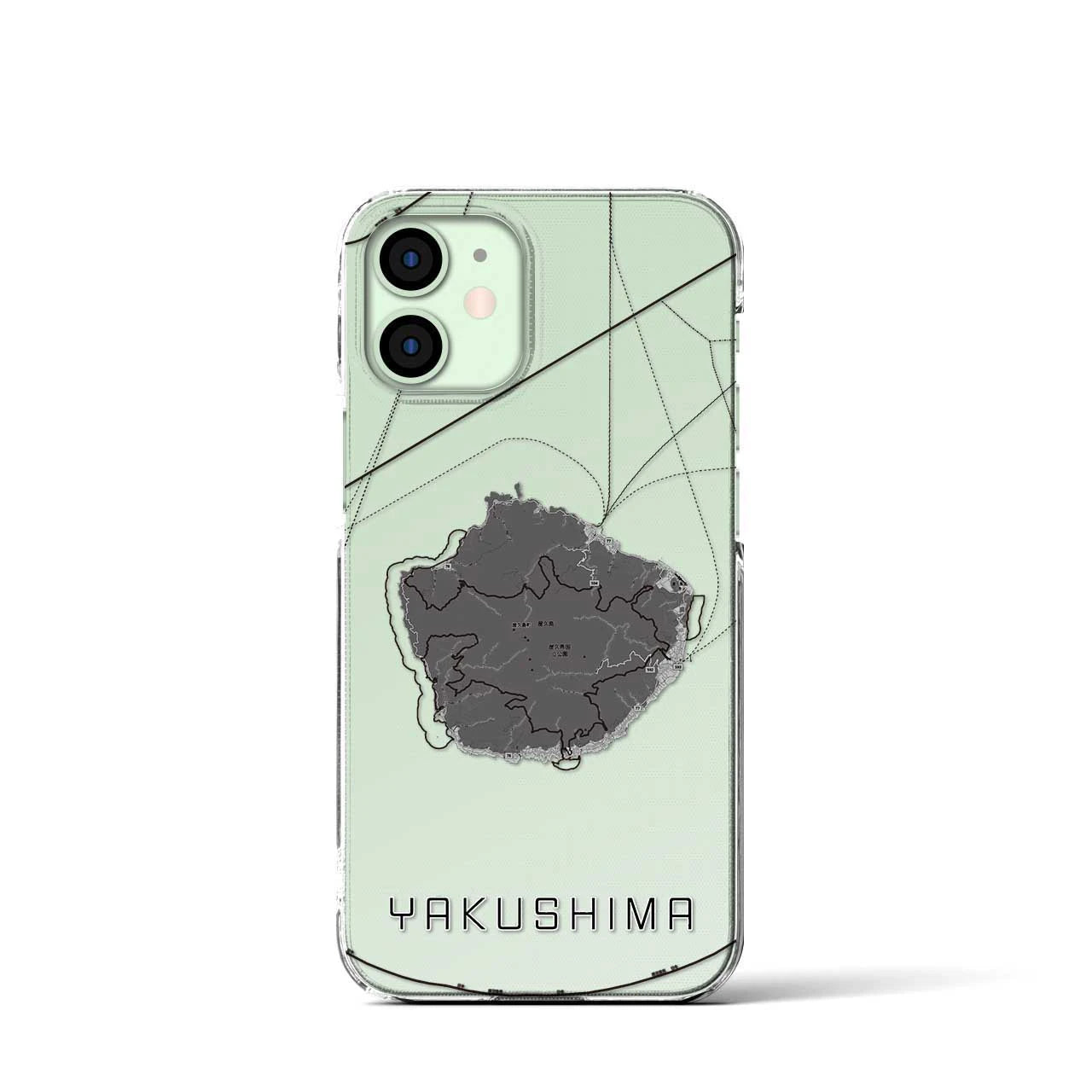 【屋久島(鹿児島県)】地図柄iPhoneケース(クリアタイプ)