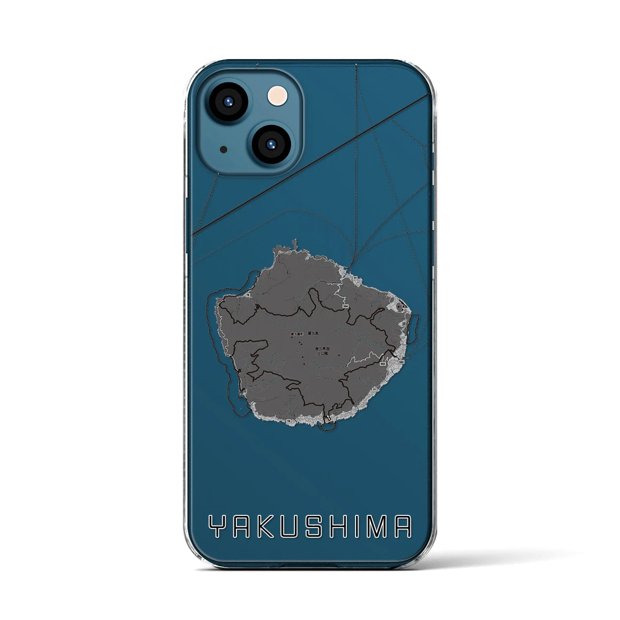 【屋久島(鹿児島県)】地図柄iPhoneケース(クリアタイプ)