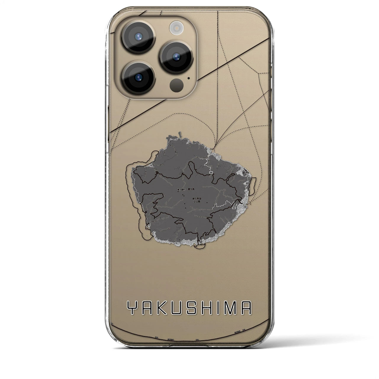 【屋久島(鹿児島県)】地図柄iPhoneケース(クリアタイプ)