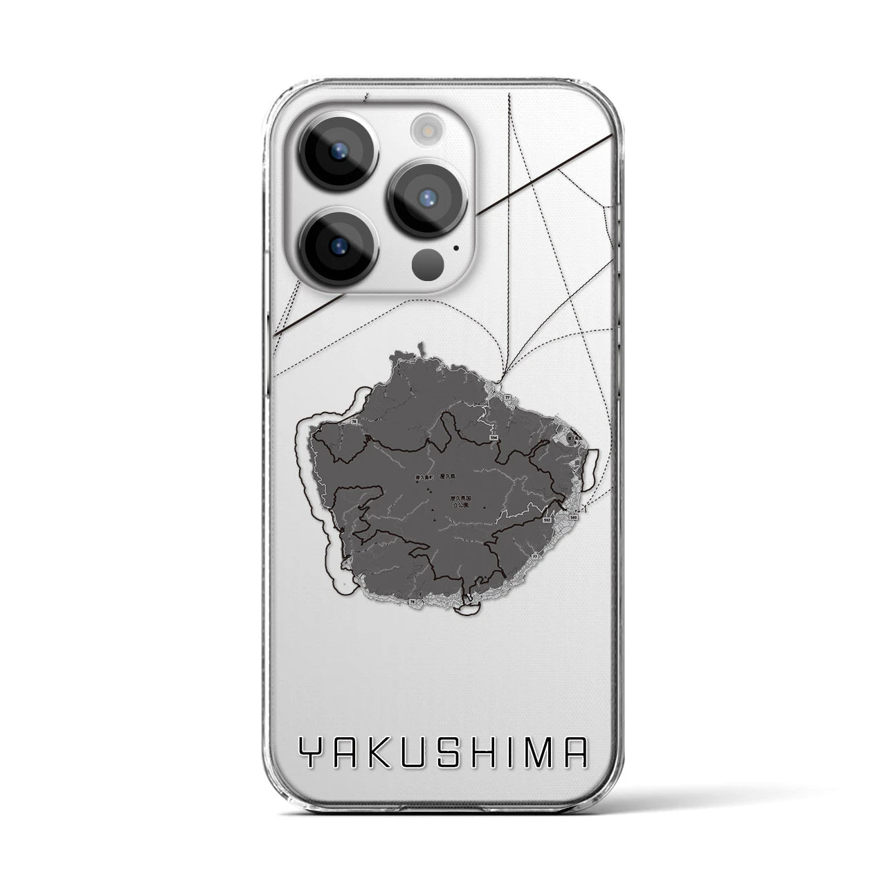 【屋久島(鹿児島県)】地図柄iPhoneケース(クリアタイプ)