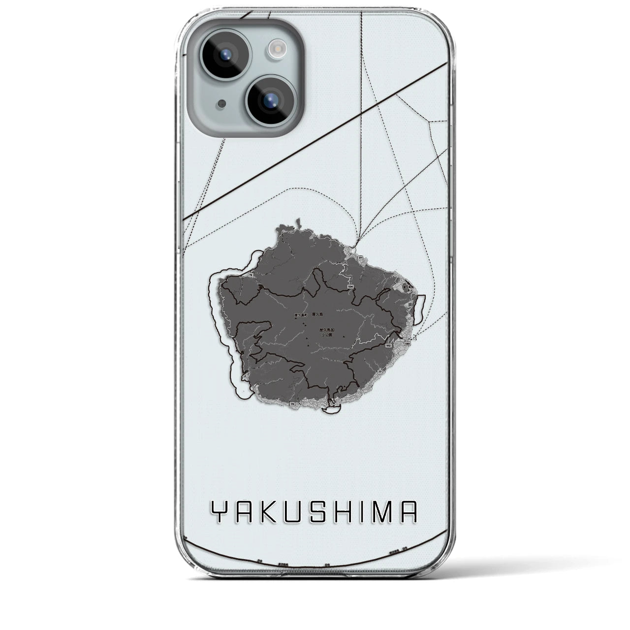 【屋久島(鹿児島県)】地図柄iPhoneケース(クリアタイプ)