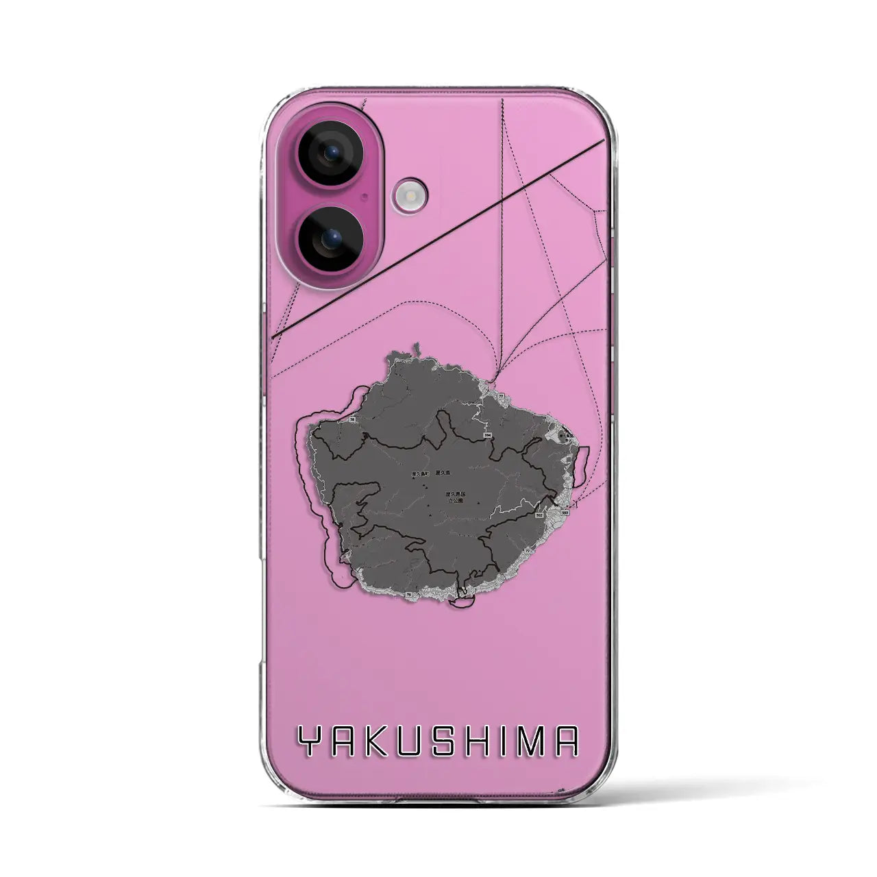 【屋久島(鹿児島県)】地図柄iPhoneケース(クリアタイプ)