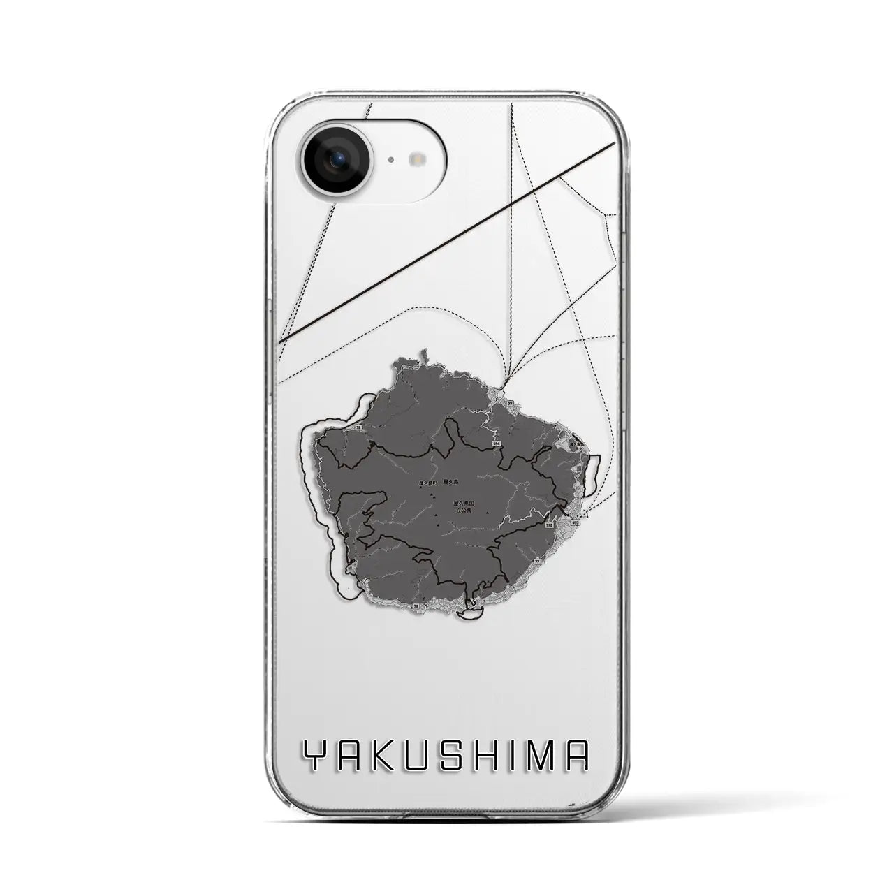 【屋久島(鹿児島県)】地図柄iPhoneケース(クリアタイプ)