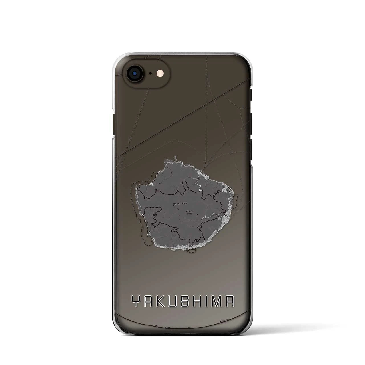 【屋久島(鹿児島県)】地図柄iPhoneケース(クリアタイプ)