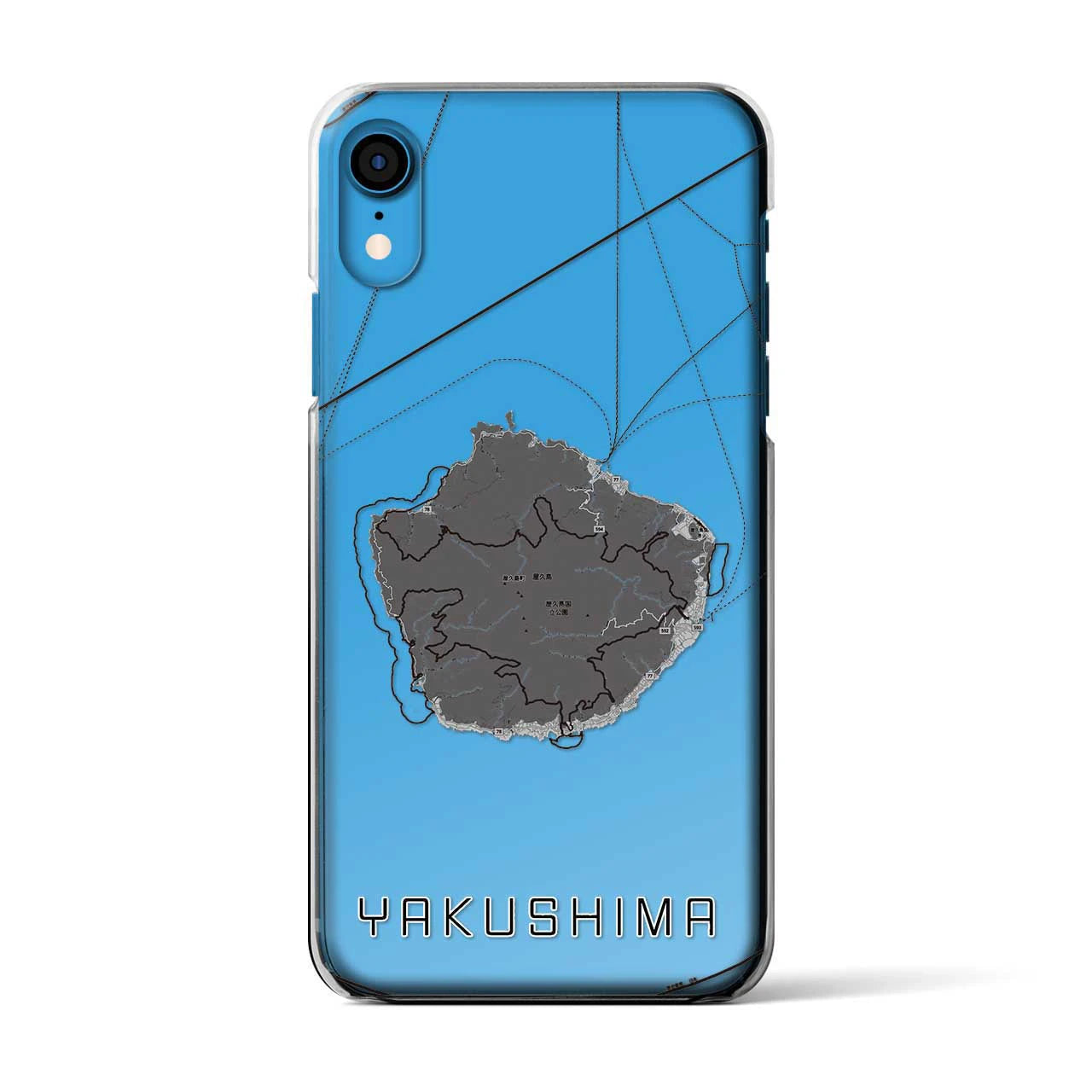 【屋久島(鹿児島県)】地図柄iPhoneケース(クリアタイプ)