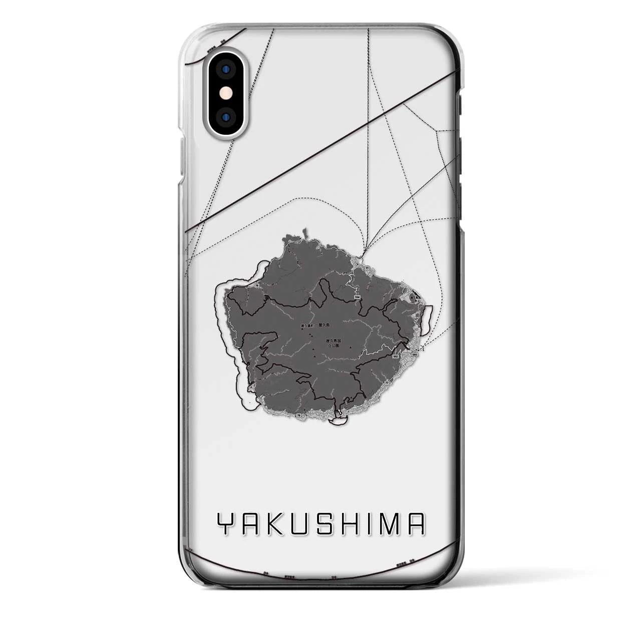 【屋久島(鹿児島県)】地図柄iPhoneケース(クリアタイプ)