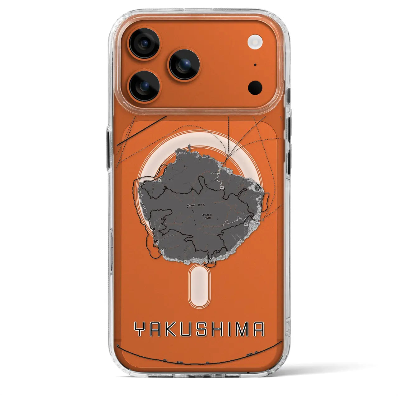 【屋久島(鹿児島県)】地図柄iPhoneケース(MagSafeタイプ)