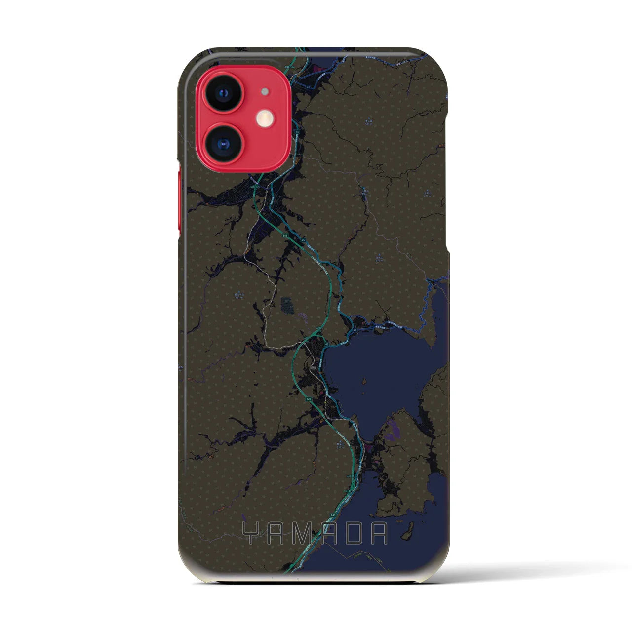 【山田(岩手県)】地図柄iPhoneケース(バックカバータイプ)