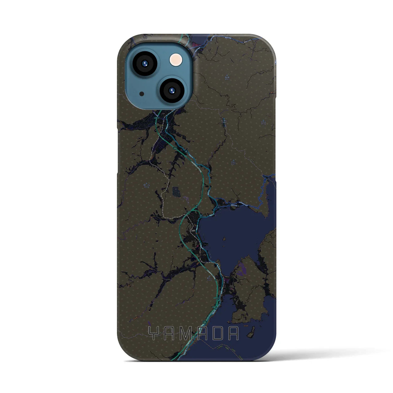 【山田(岩手県)】地図柄iPhoneケース(バックカバータイプ)