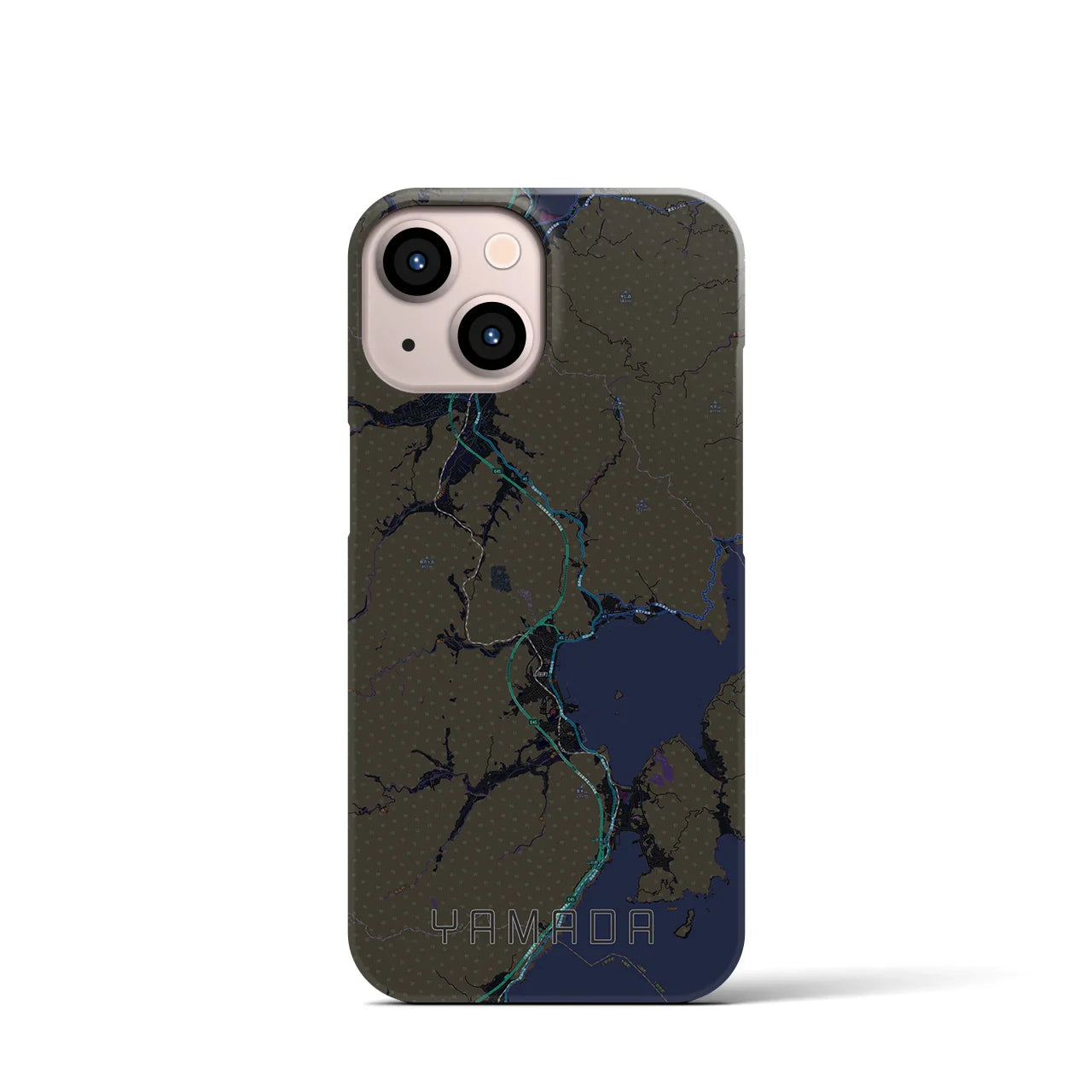 【山田(岩手県)】地図柄iPhoneケース(バックカバータイプ)