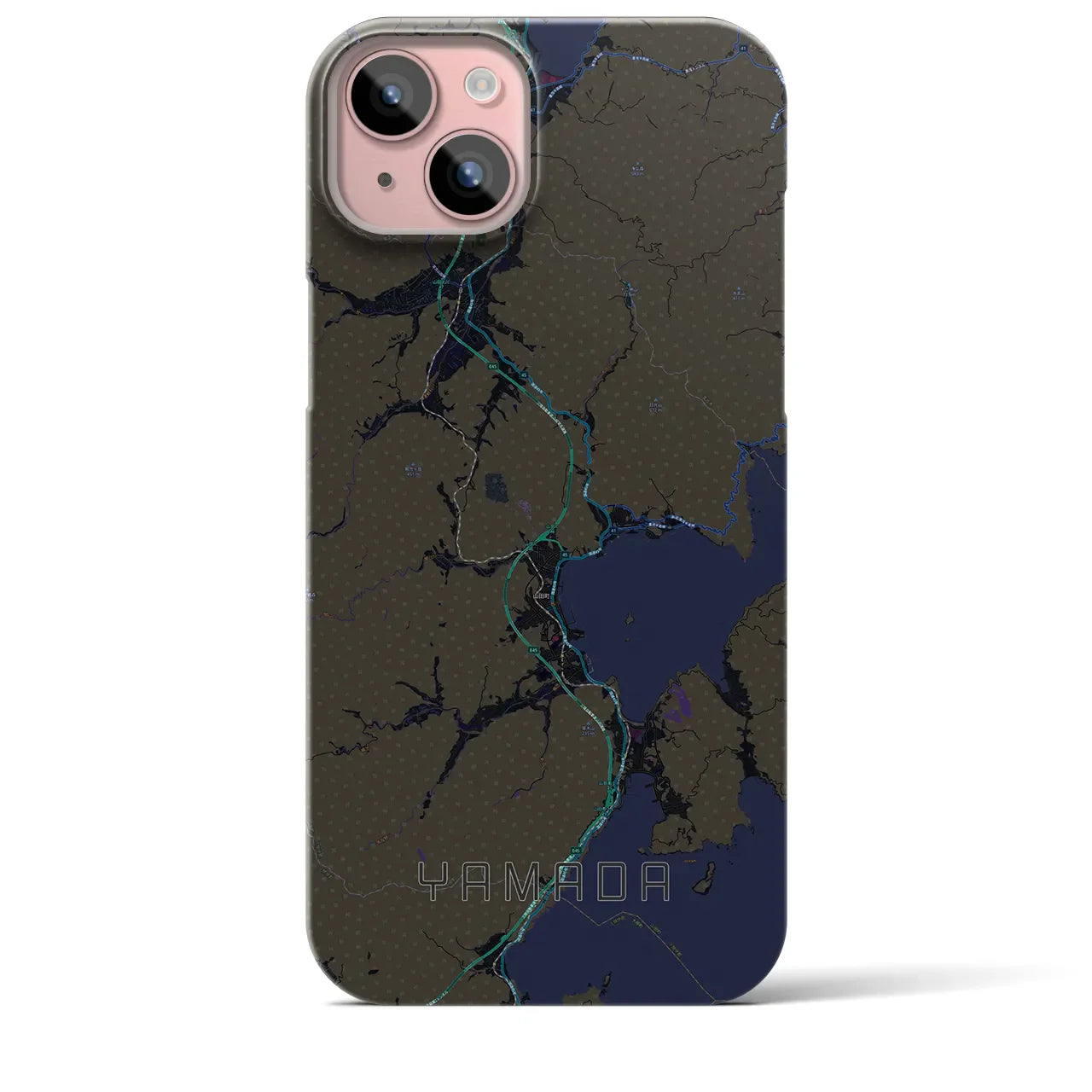 【山田(岩手県)】地図柄iPhoneケース(バックカバータイプ)