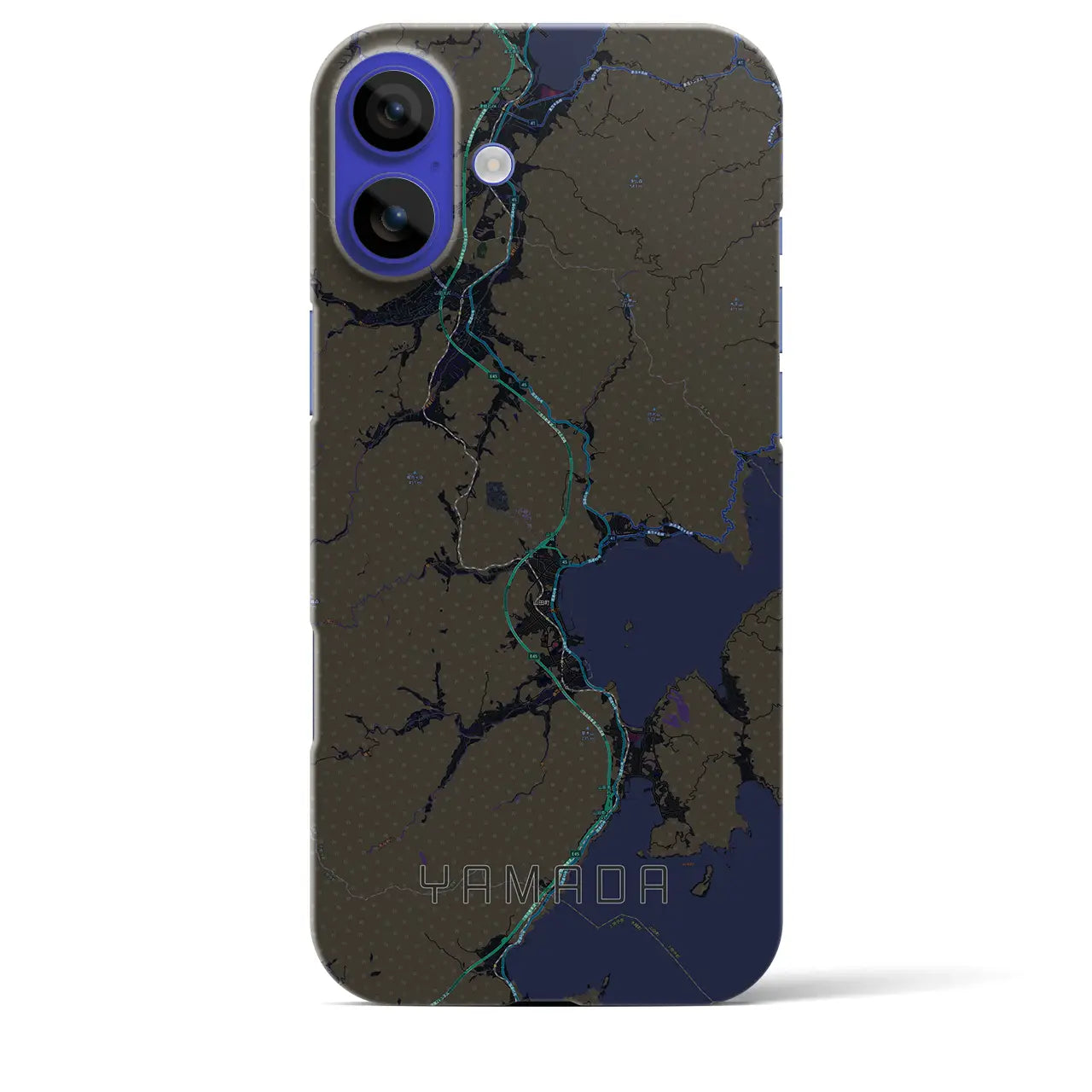 【山田(岩手県)】地図柄iPhoneケース(バックカバータイプ)