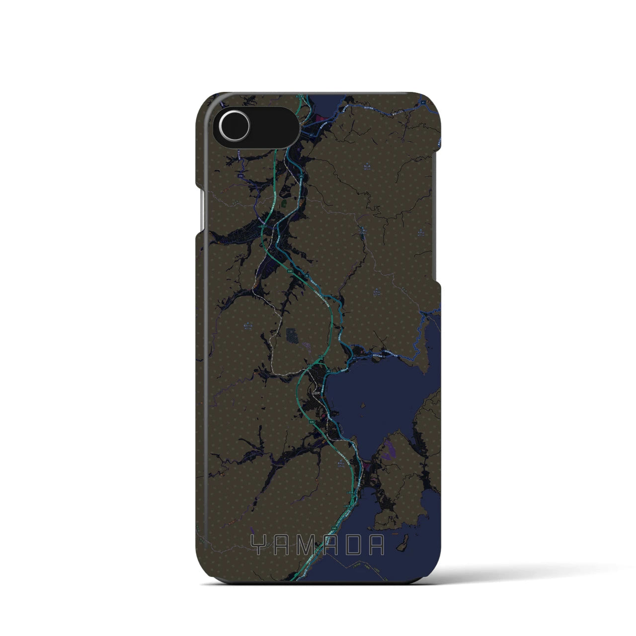 【山田(岩手県)】地図柄iPhoneケース(バックカバータイプ)