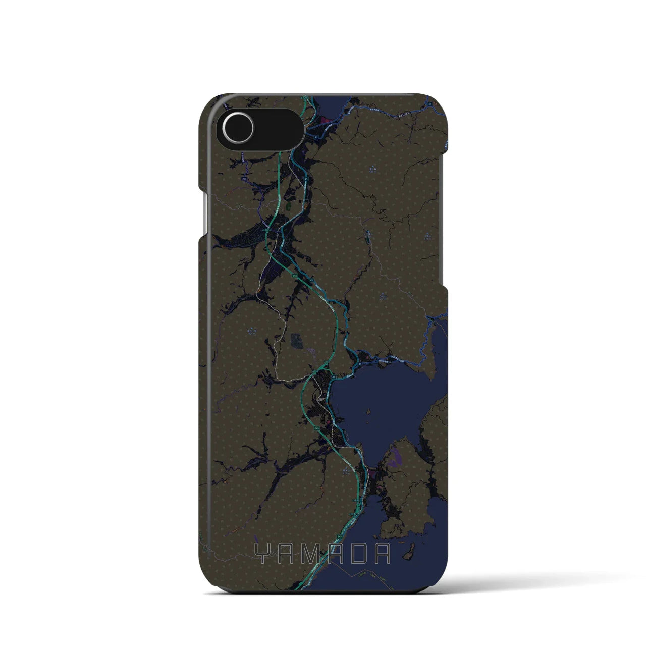 【山田(岩手県)】地図柄iPhoneケース(バックカバータイプ)