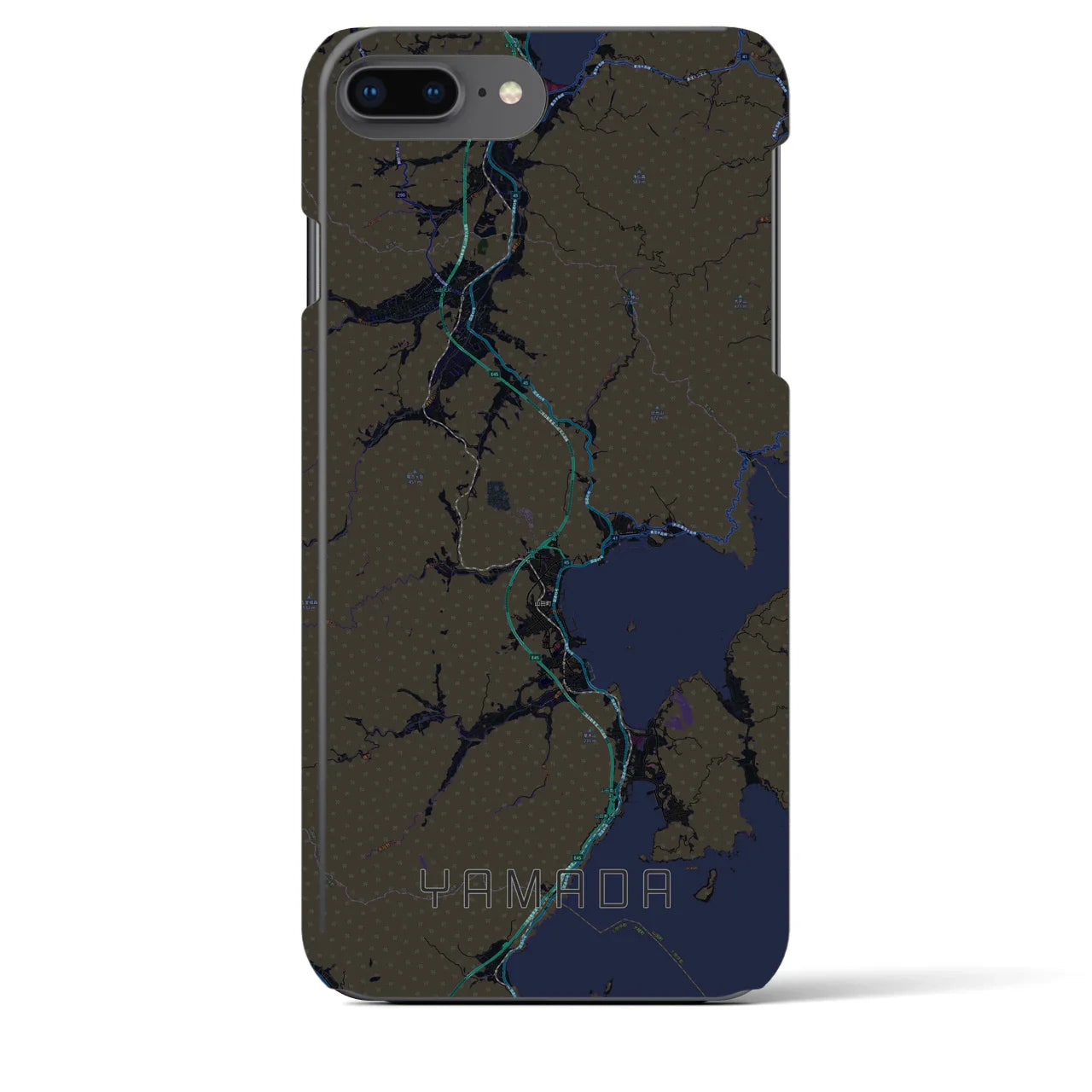 【山田(岩手県)】地図柄iPhoneケース(バックカバータイプ)