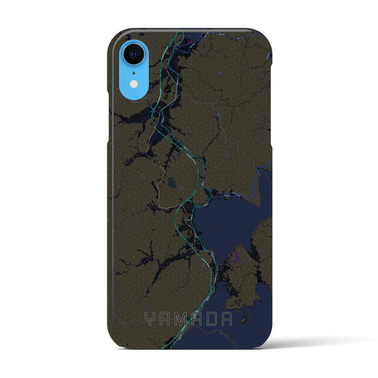 【山田(岩手県)】地図柄iPhoneケース(バックカバータイプ)